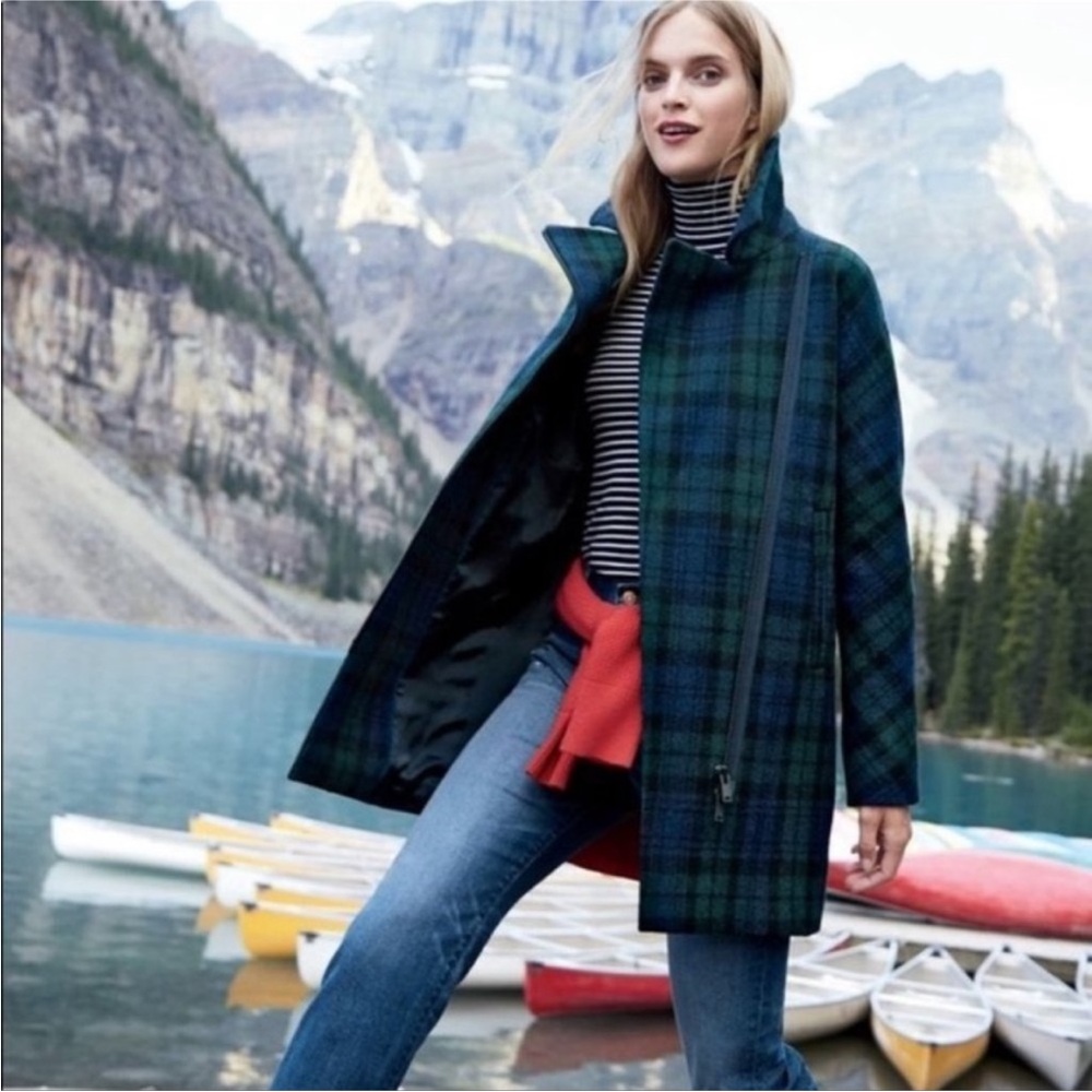 J Crew Plaid Wool Blend Jacket